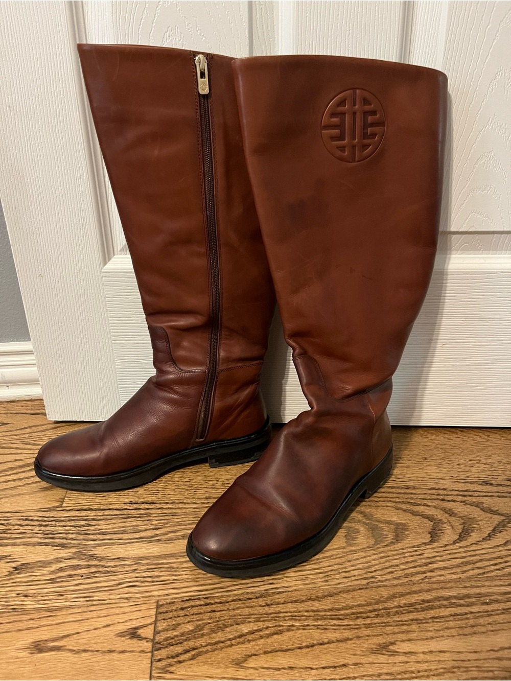 Brown Leather Tall Riding Boots - Antonio Melani